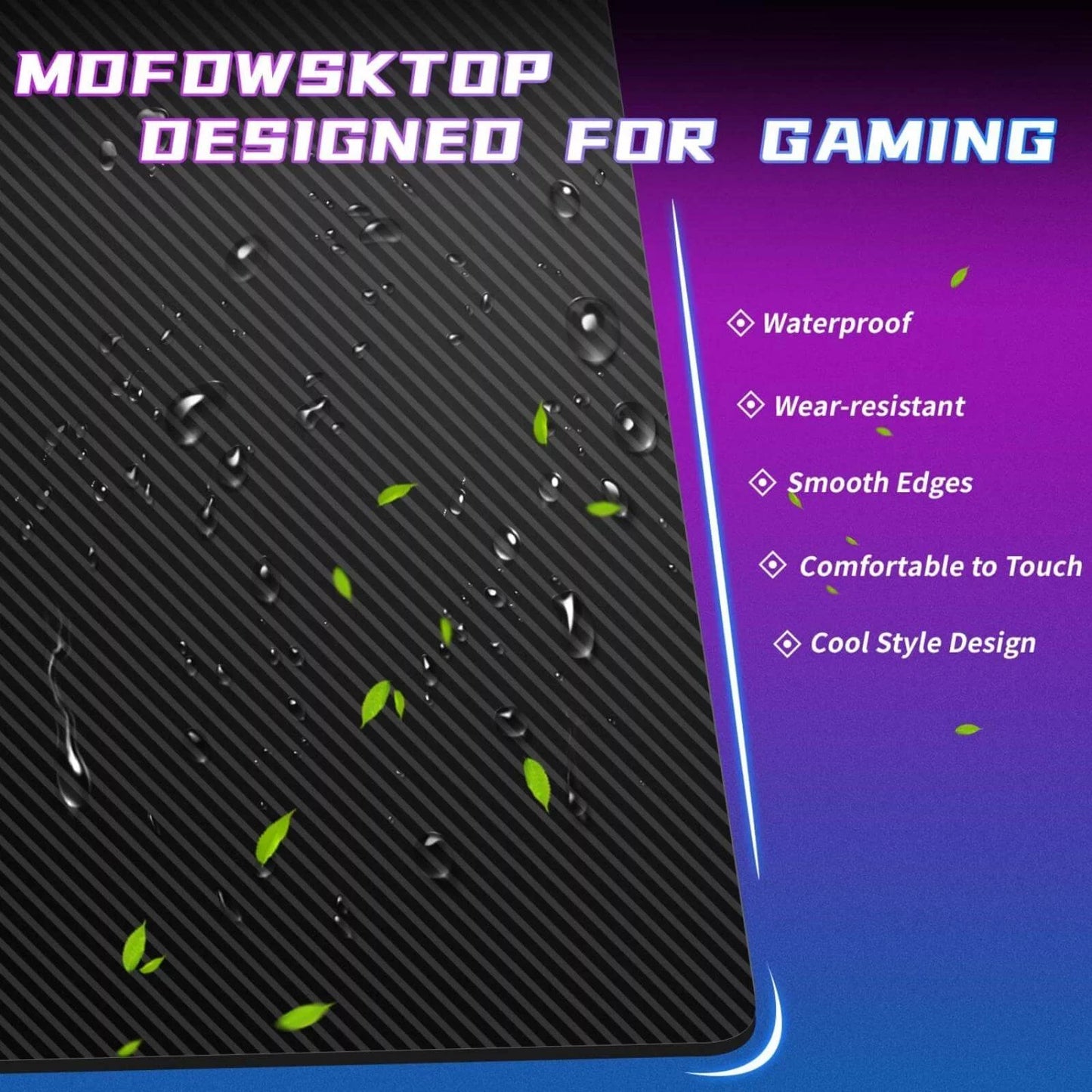 47 Inch Gaming Desk, Z-Shaped PC Computer Table Ergonomic Gamer Workstation with Headphone Hook for Home Office, Red